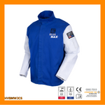 BLUE MAX - PROBAN WELDERS JACKET WITH LEATHER GRAIN SLEEVES