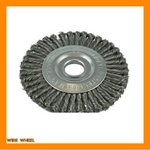 TWIST KNOT PIPELINE WHEEL BRUSH - STEEL 22.2mm BORE