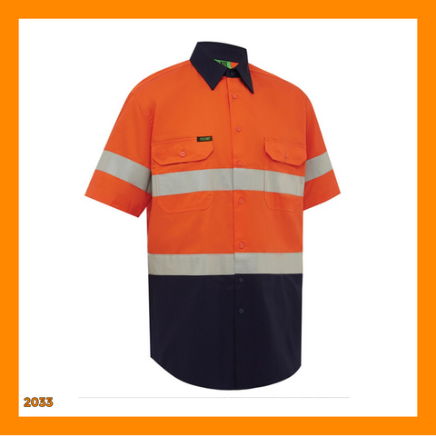 WORKIT - HI VIS LIGHTWEIGHT SHORT SLEEVE TAPED SHIRT