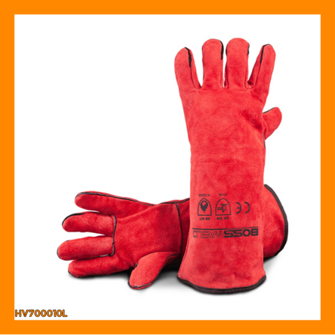 BOSSWELD - LEFT HAND RED HEAVY DUTY GLOVES